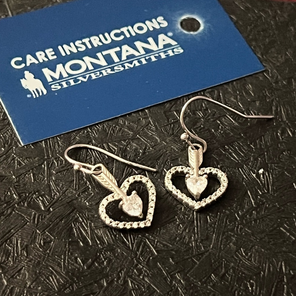 Hallmark Silver Heart Dangle Earrings